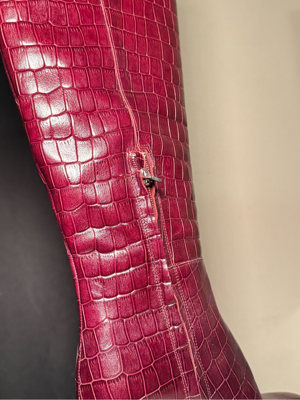 New Coach Brigitte Boot Croc-Embossed
Over-the-Knee Boots in Burgundy size 8 - Picture 16 of 16
